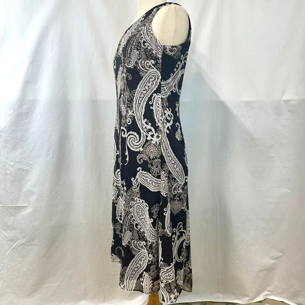 STUDIO I‎ Vintage 90s Brown White Paisley Maxi Dress Womens 8 Fairy Bohemian Y2K - Picture 3 of 6